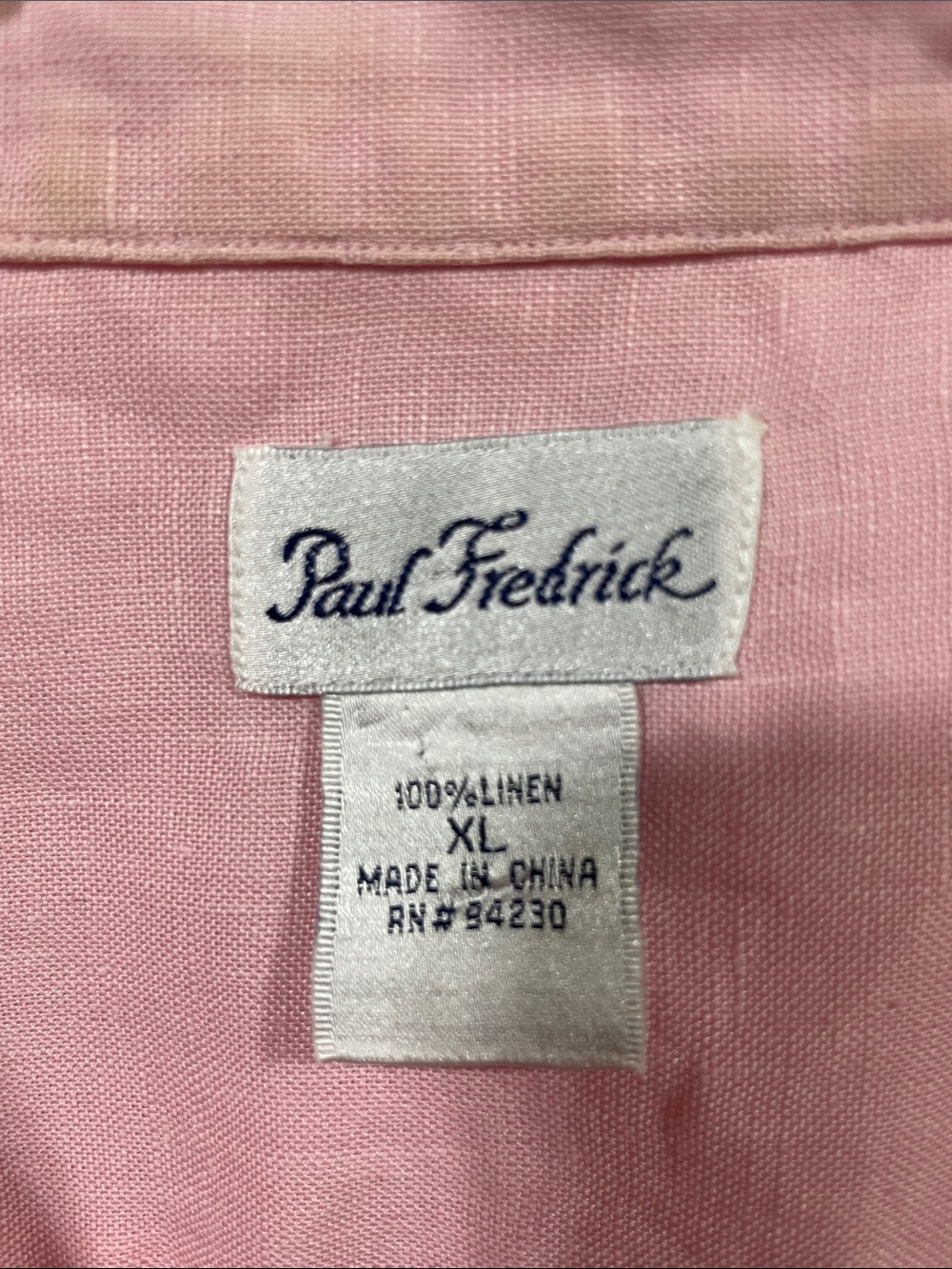 Paul Fredrick Pink Casual Button-Down linen Shirt - Picture 2 of 3